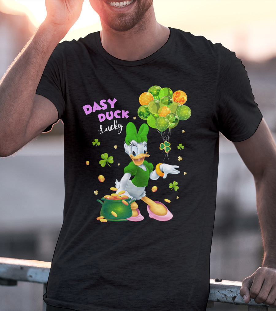 Daisy Duck Lucky St. Patrick's Day Balloons And Shamrocks T-Shirt