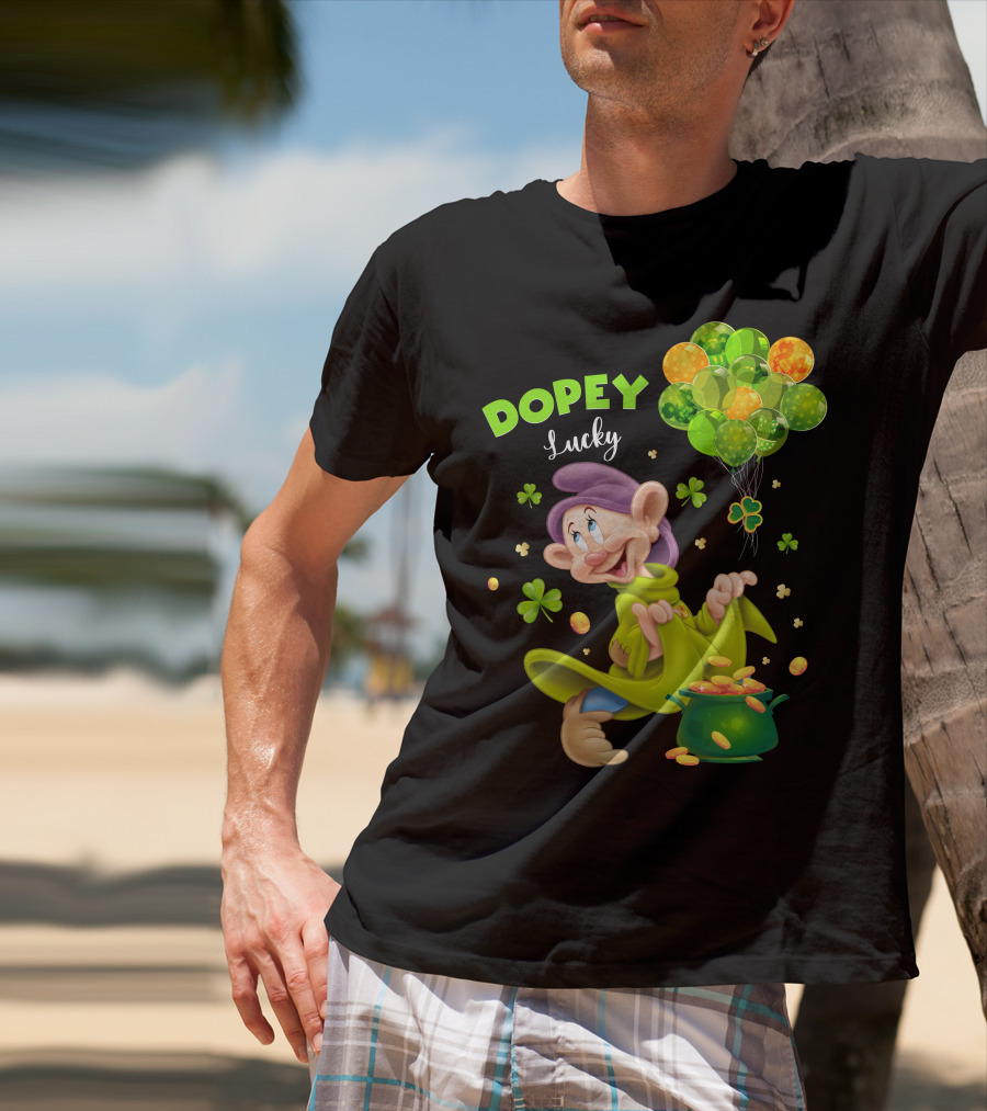 Dopey Lucky Balloons And Coins With Shamrock T-Shirt