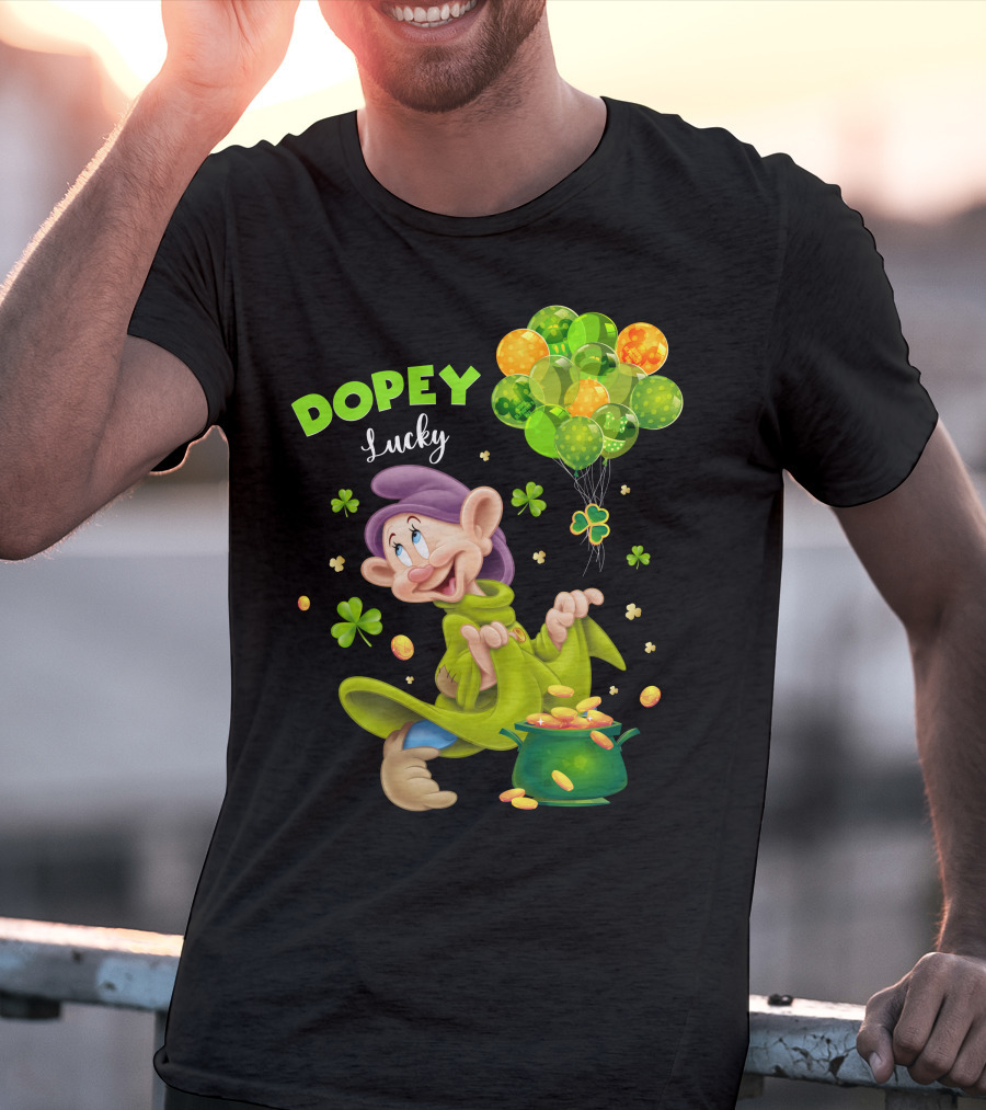 Dopey Lucky Balloons And Coins With Shamrock T-Shirt