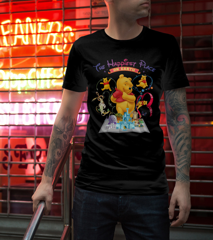 The Happiest Place On Earth Winnie The Pooh Disney Theme Park Adventure T-Shirt