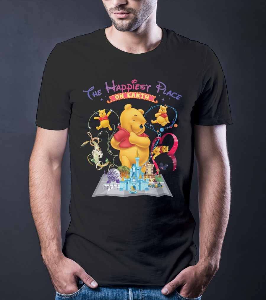 The Happiest Place On Earth Winnie The Pooh Disney Theme Park Adventure T-Shirt