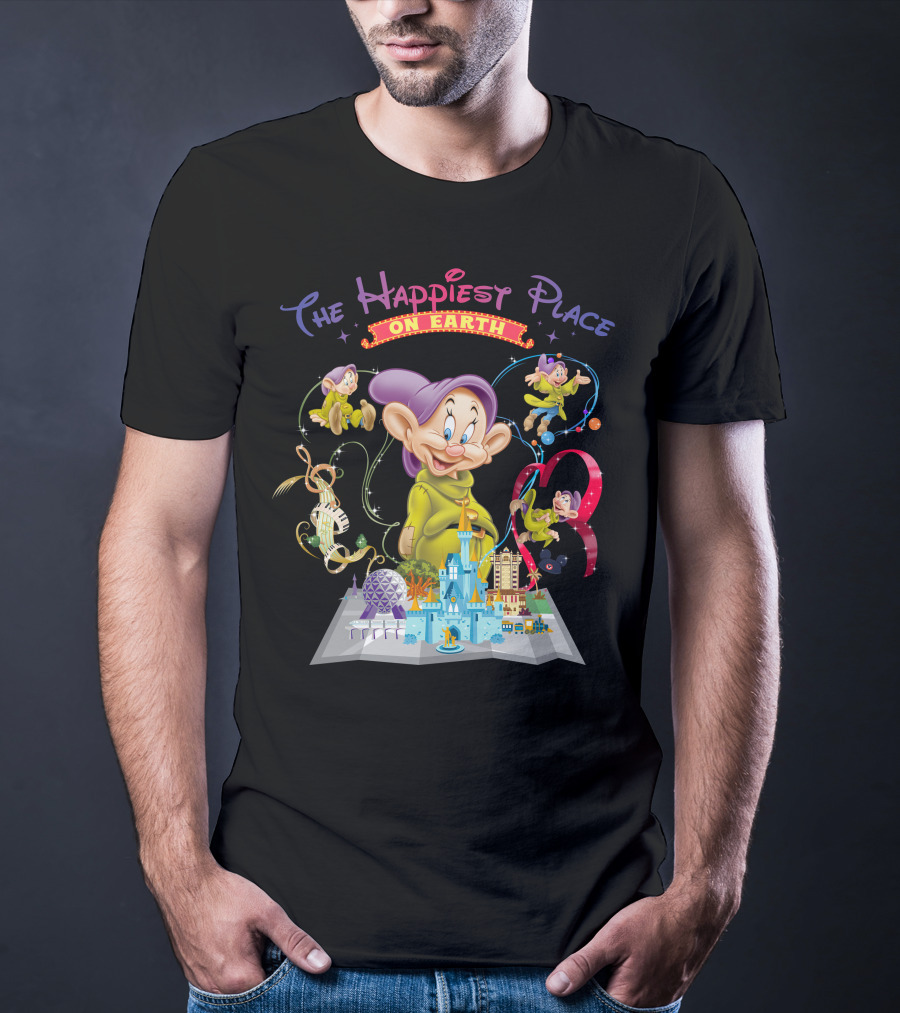 The Happiest Place On Earth Dopey Disney World Magic Kingdom Adventure T-Shirt