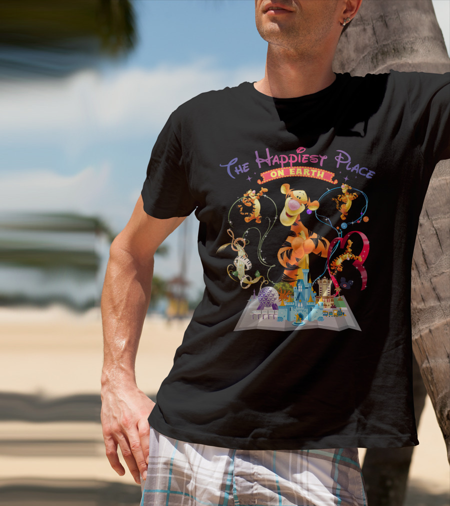 The Happiest Place On Earth Tigger Disney Theme Park Magic T-Shirt