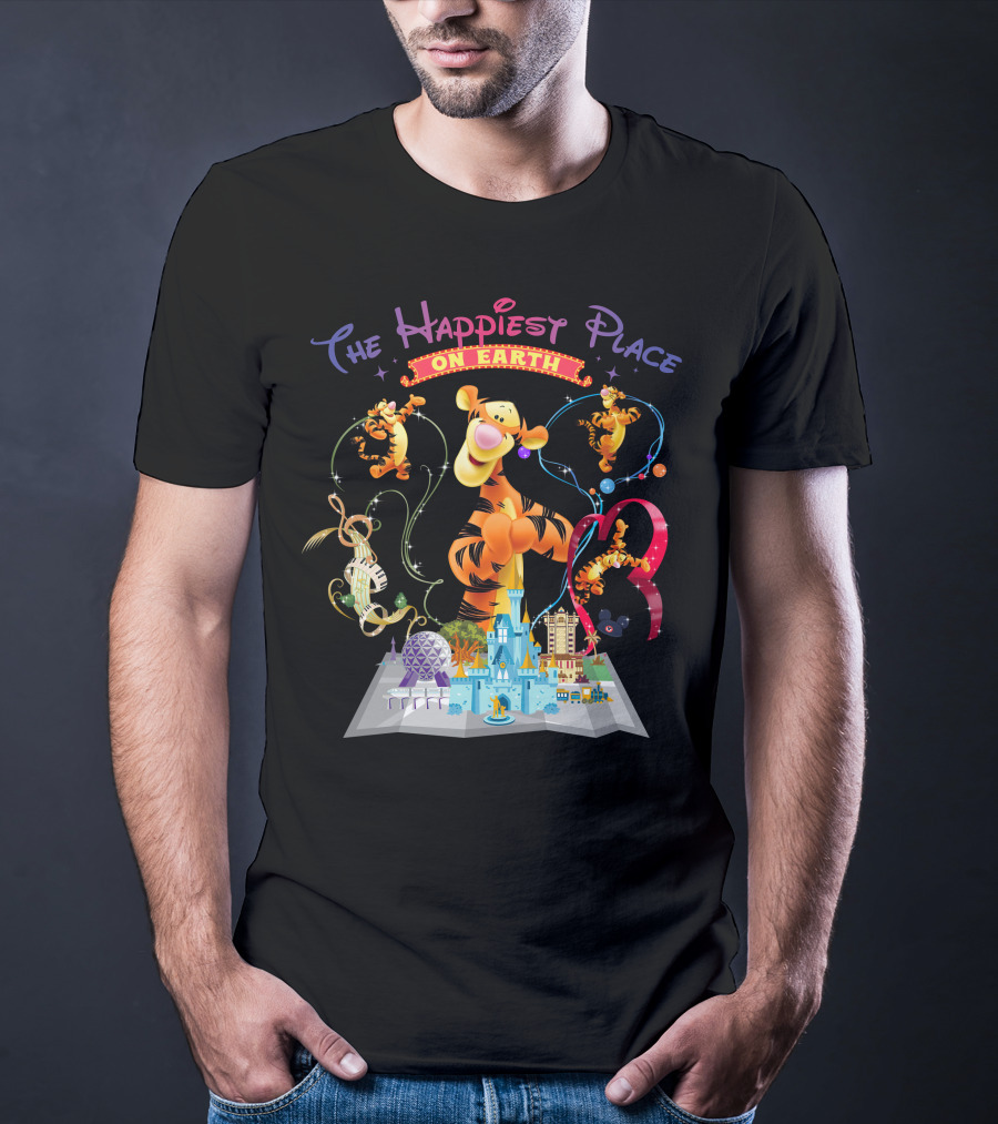 The Happiest Place On Earth Tigger Disney Theme Park Magic T-Shirt
