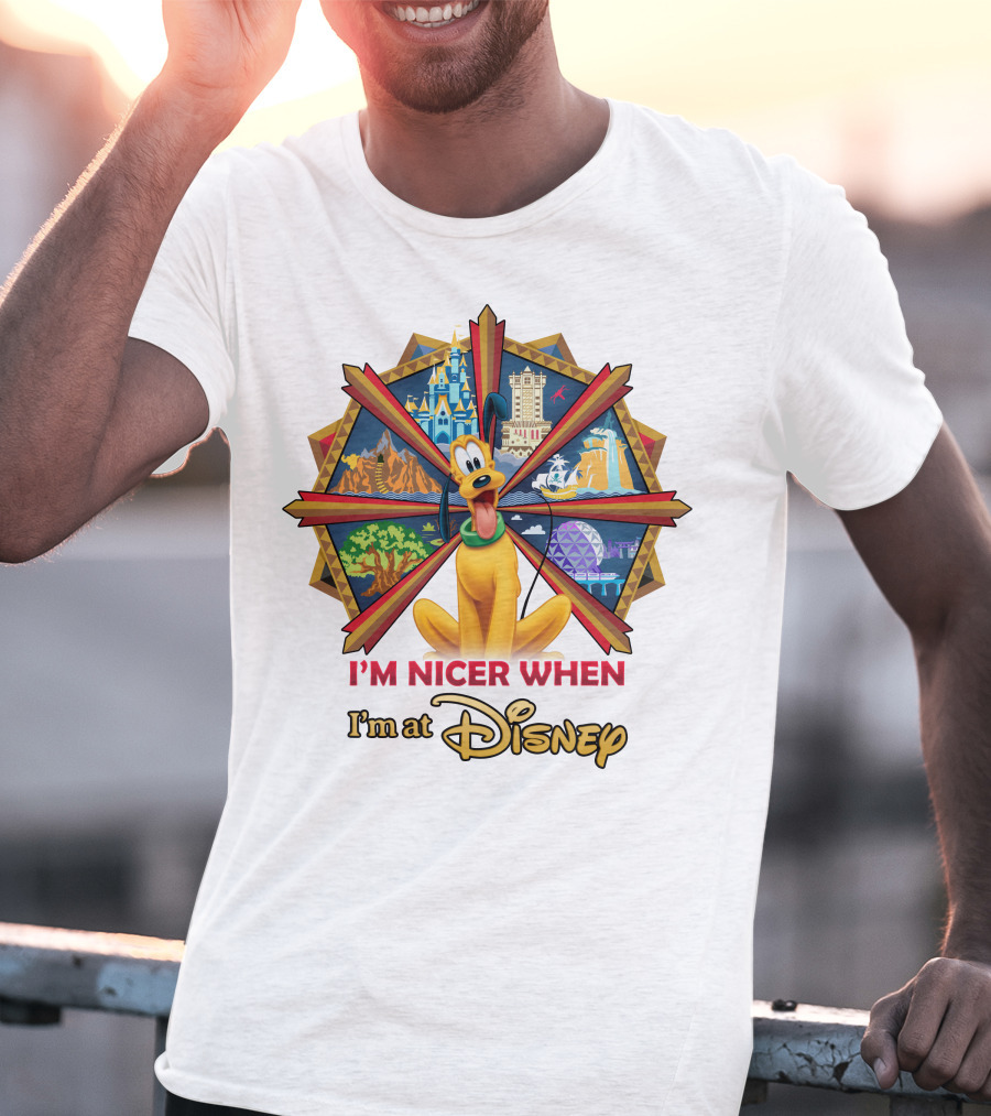 I'm Nicer When I'm At Disney Pluto T-Shirt