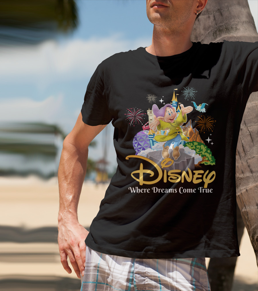 Disney Dopey Where Dreams Come True Fireworks Adventure T-Shirt