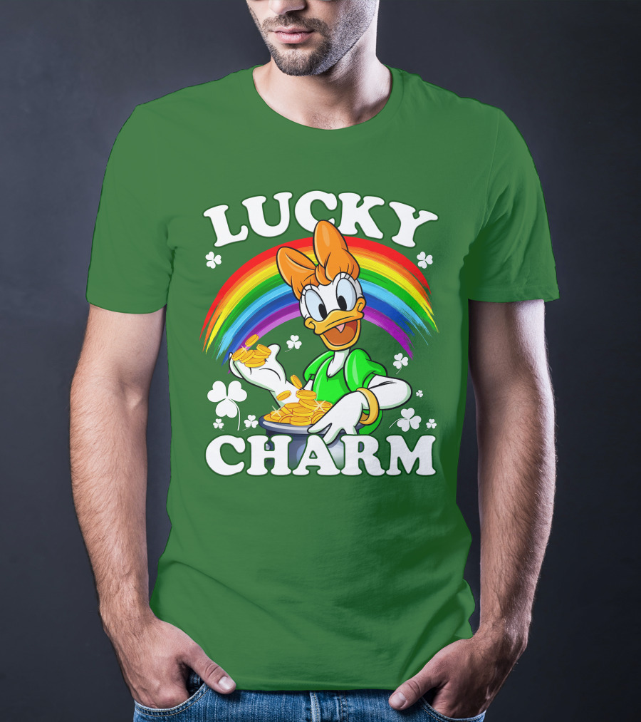 Lucky Charm Daisy Rainbow Gold Coins Shamrocks T-Shirt