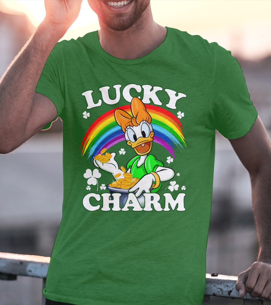 Lucky Charm Daisy Rainbow Gold Coins Shamrocks T-Shirt
