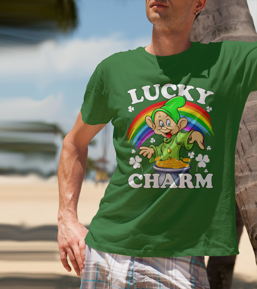 Lucky Charm Dopey Rainbow Gold Coins Shamrocks T-Shirt