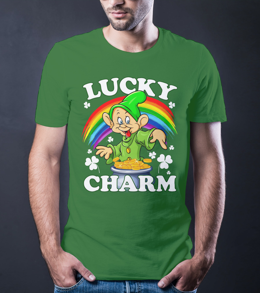 Lucky Charm Dopey Rainbow Gold Coins Shamrocks T-Shirt