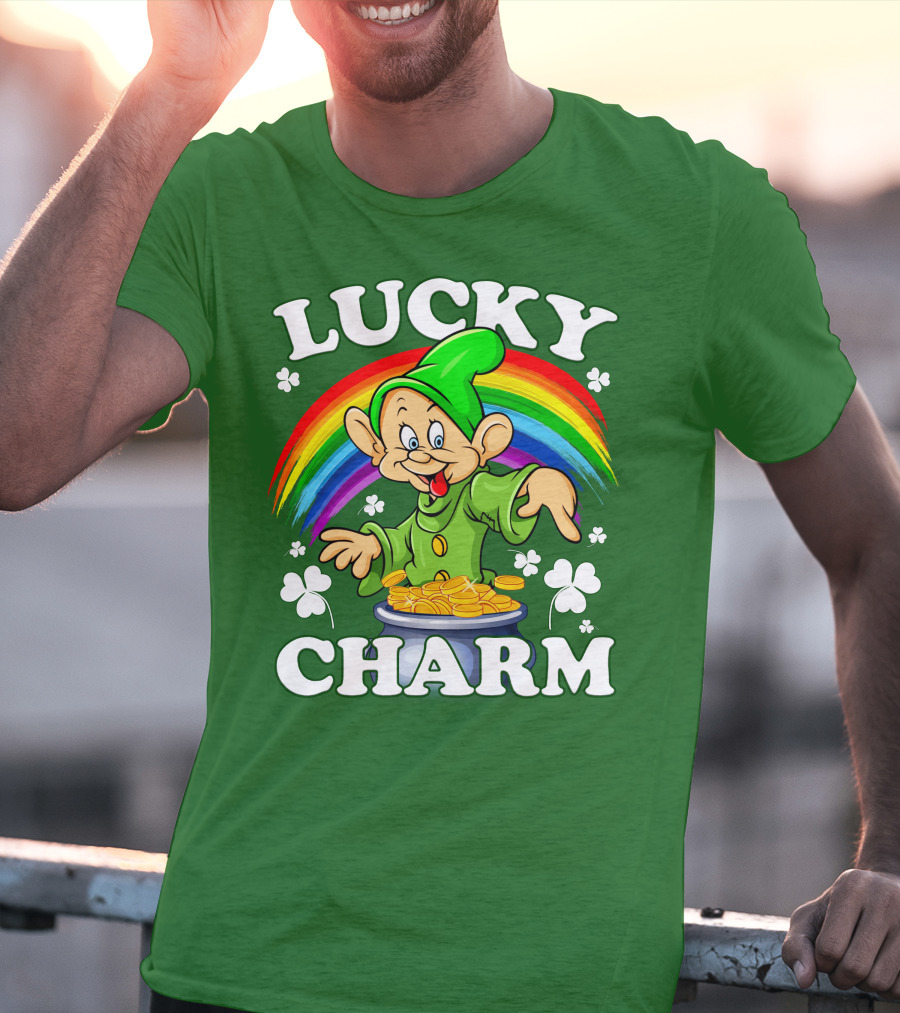 Lucky Charm Dopey Rainbow Gold Coins Shamrocks T-Shirt