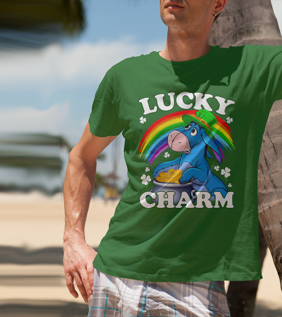 Lucky Charm Eeyore Rainbow St. Patrick's Day T-Shirt