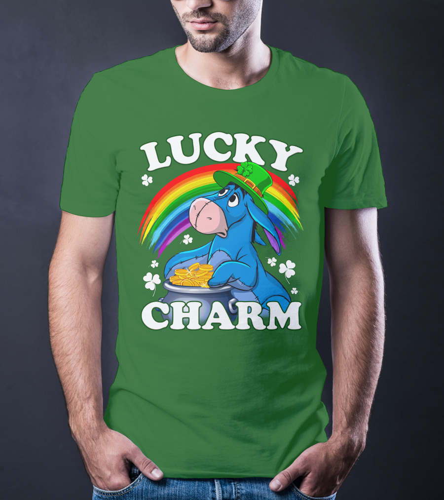 Lucky Charm Eeyore Rainbow St. Patrick's Day T-Shirt