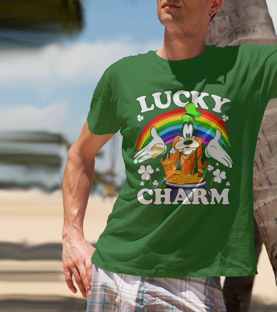 Lucky Charm Goofy Rainbow Gold Coins Shamrocks T-Shirt