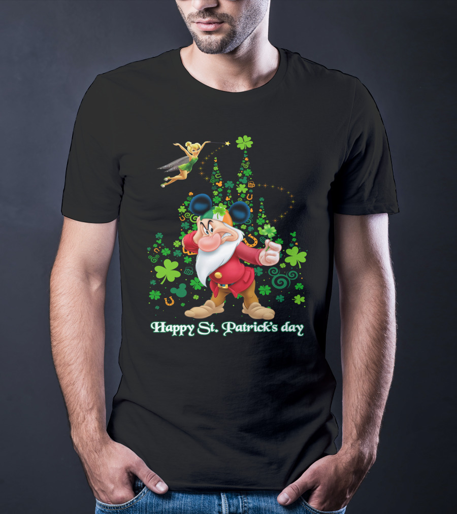 Happy St. Patrick's Day Grumpy Shamrock Castle T-Shirt