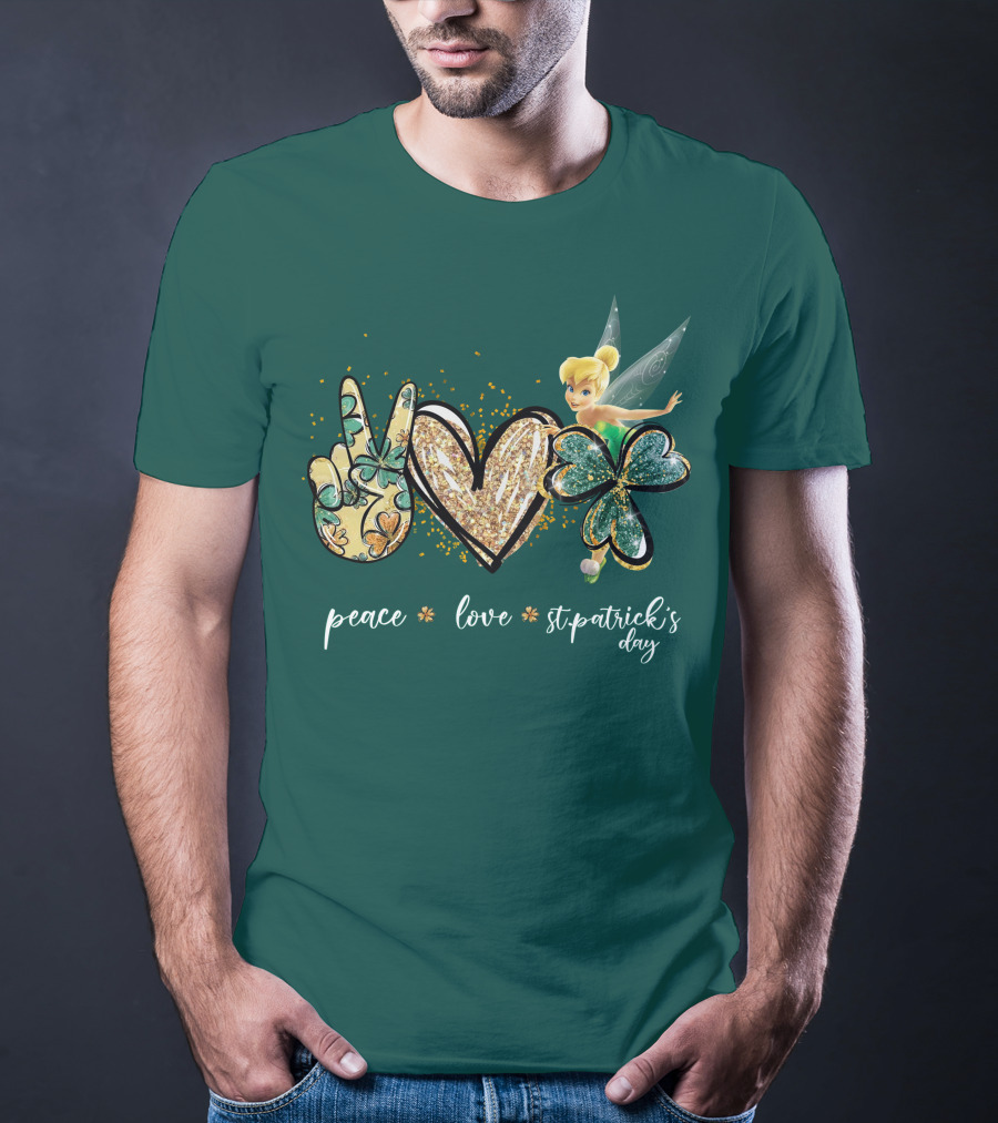 Peace Love St. Patrick's Day Tinkerbell T-Shirt