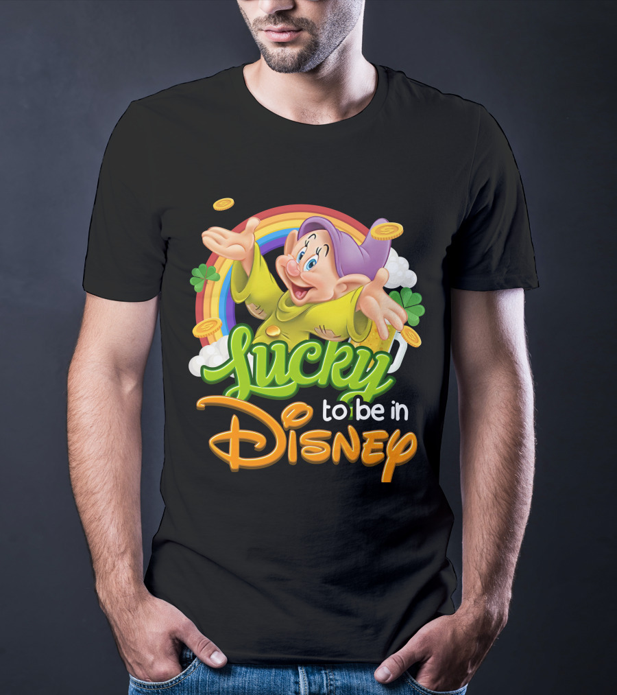 Lucky To Be In Disney Dopey Rainbow T-Shirt