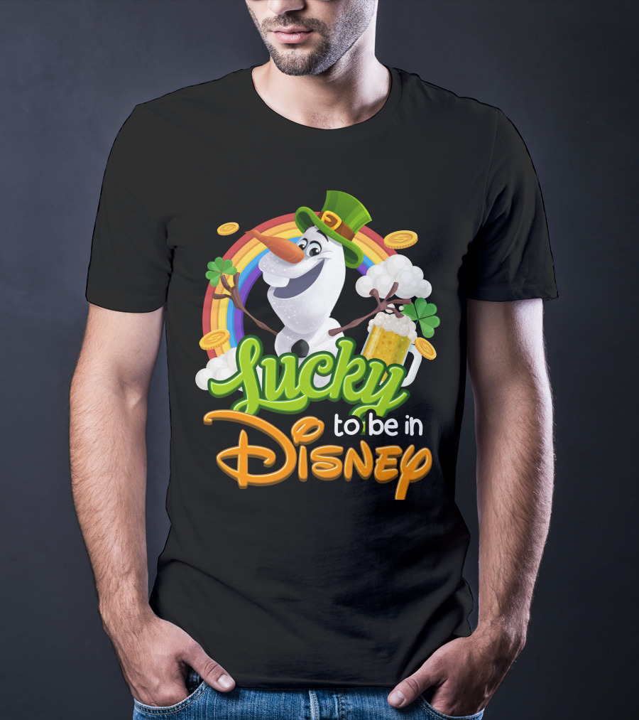 Lucky To Be In Disney Olaf St. Patrick's Day Rainbow Celebration T-Shirt