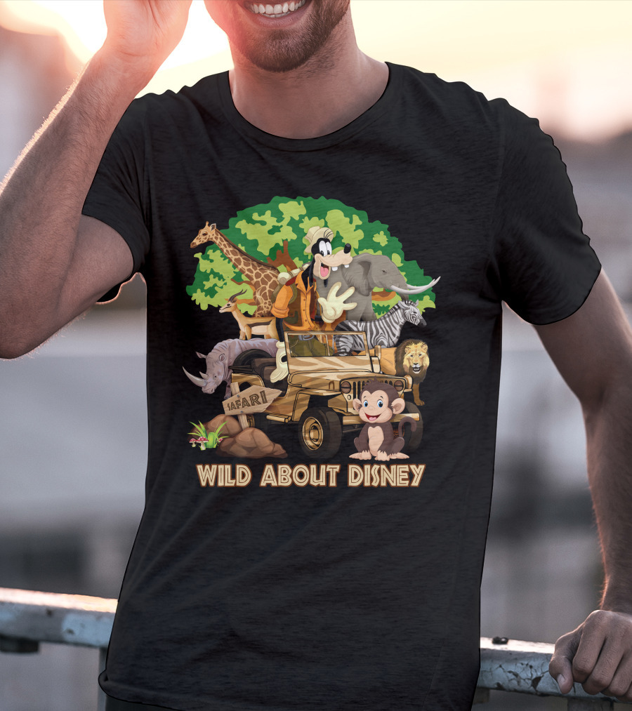 Wild About Disney Safari Goofy With Animals T-Shirt