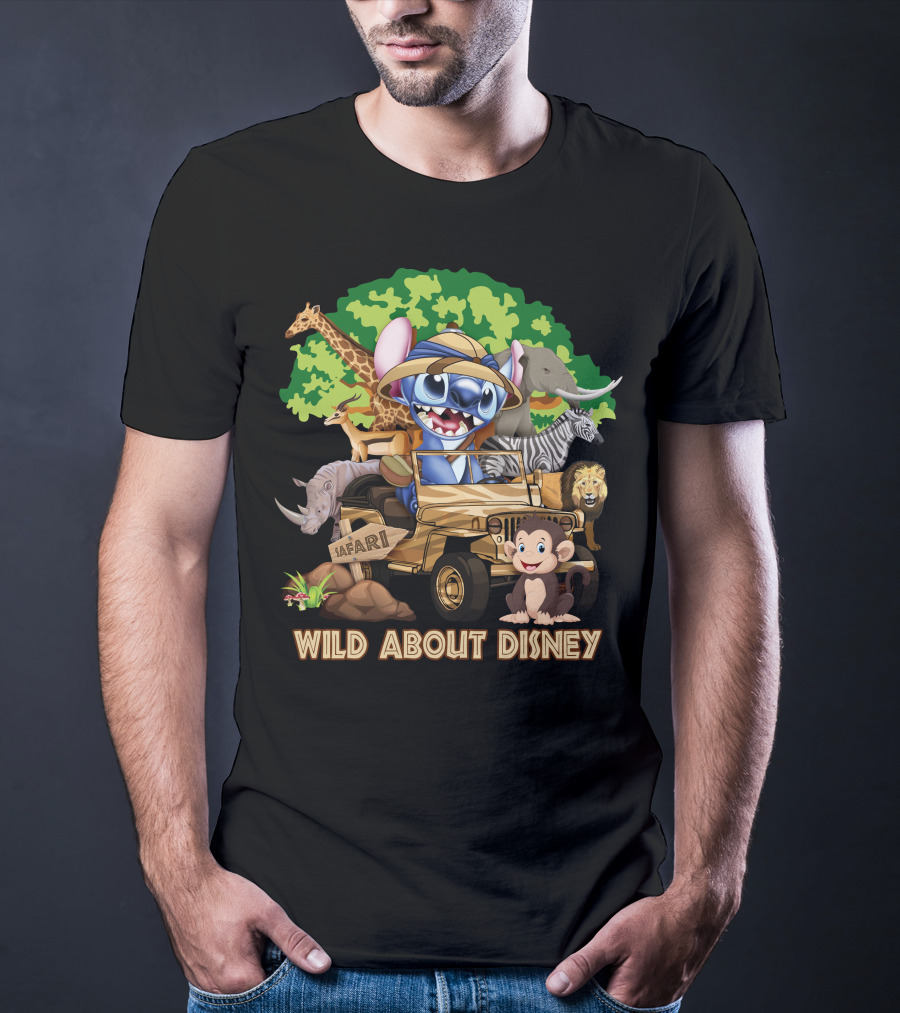 Wild About Disney Safari Stitch With Animals T-Shirt