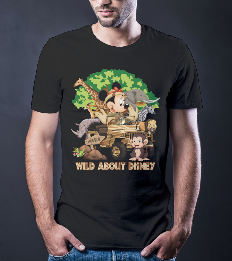 Wild About Disney Safari Minnie Mouse Jeep African Animals T-Shirt