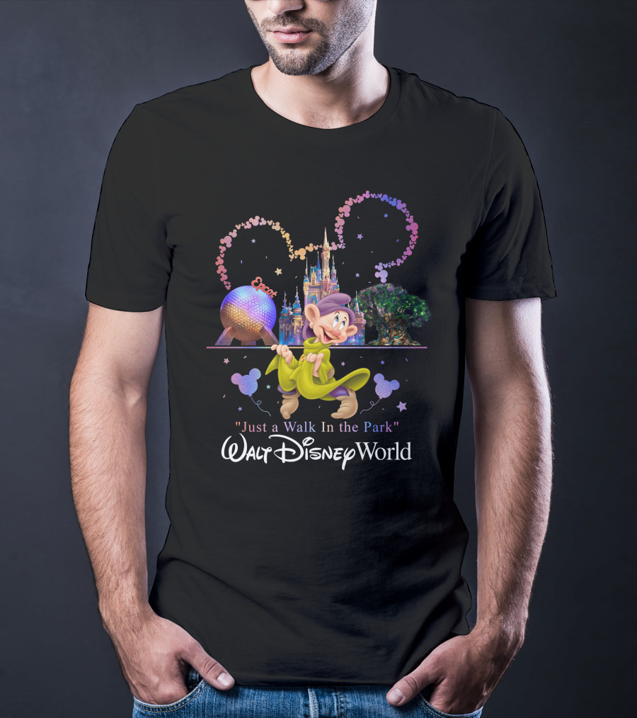 Walt Disney World Dopey Just A Walk In The Park Epcot Magic Kingdom T-Shirt