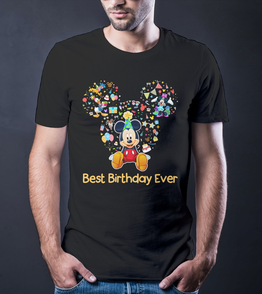 Mickey Best Birthday Ever Celebration Party Theme T-Shirt