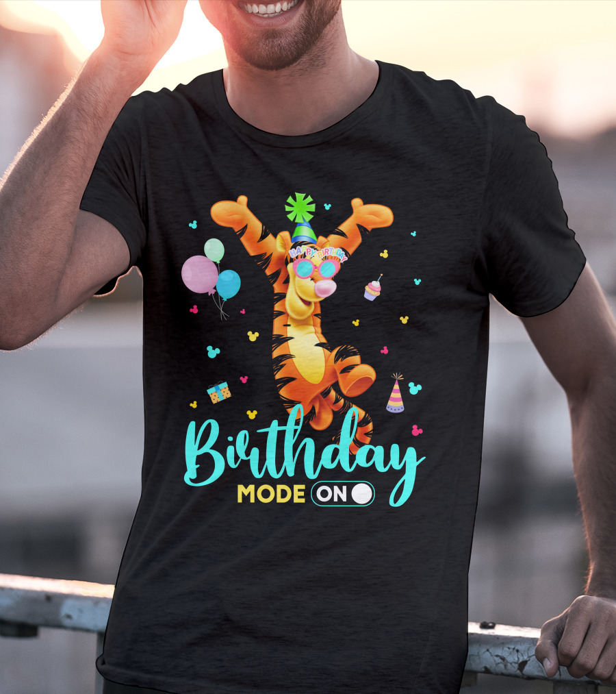 Tigger Birthday Mode On Party Celebration Balloons Cupcake Hat T-Shirt