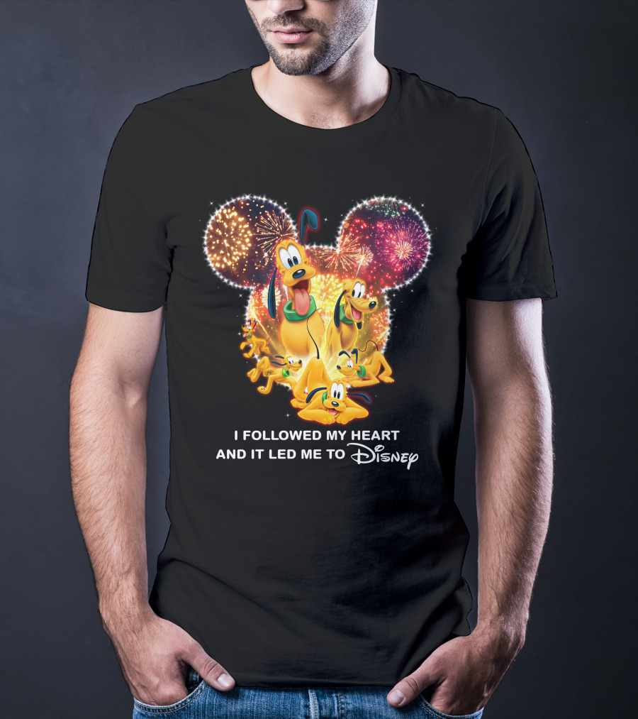 Pluto Fireworks Disney Magic I Followed My Heart T-Shirt
