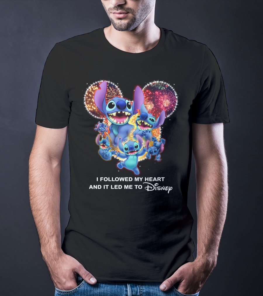 I Followed My Heart And It Led Me To Disney Stitch Fireworks Celebration T-Shirt