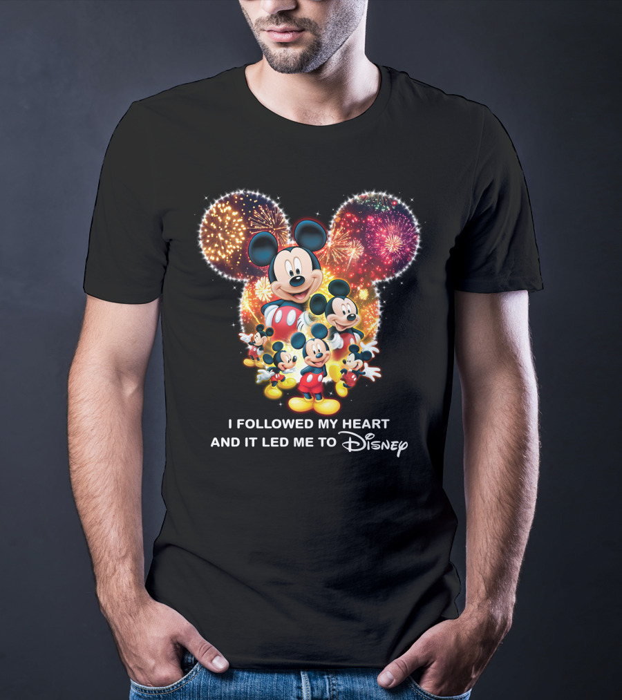 I Followed My Heart And It Led Me To Disney Mickey Mouse Fireworks Celebration T-Shirt