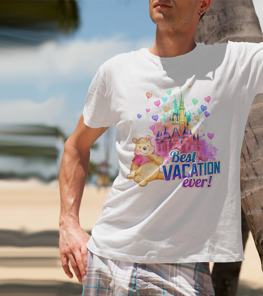 Best Vacation Ever Pooh Castle Balloons T-Shirt