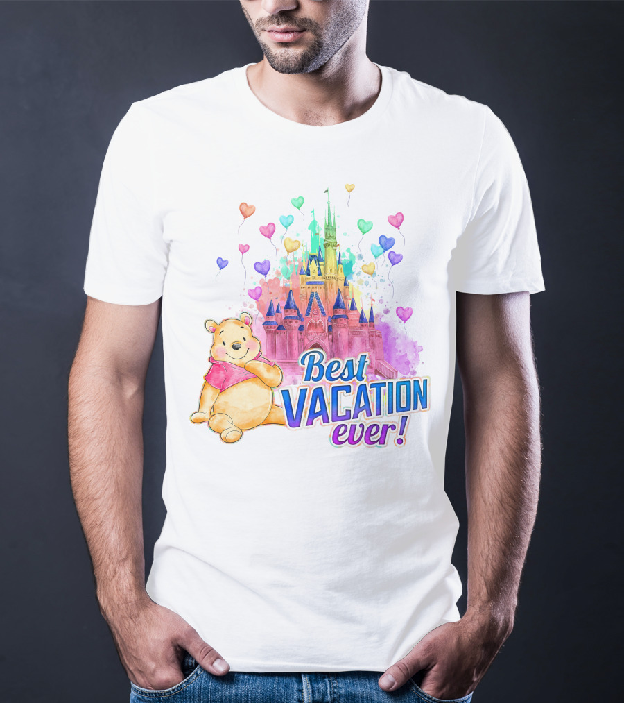 Best Vacation Ever Pooh Castle Balloons T-Shirt