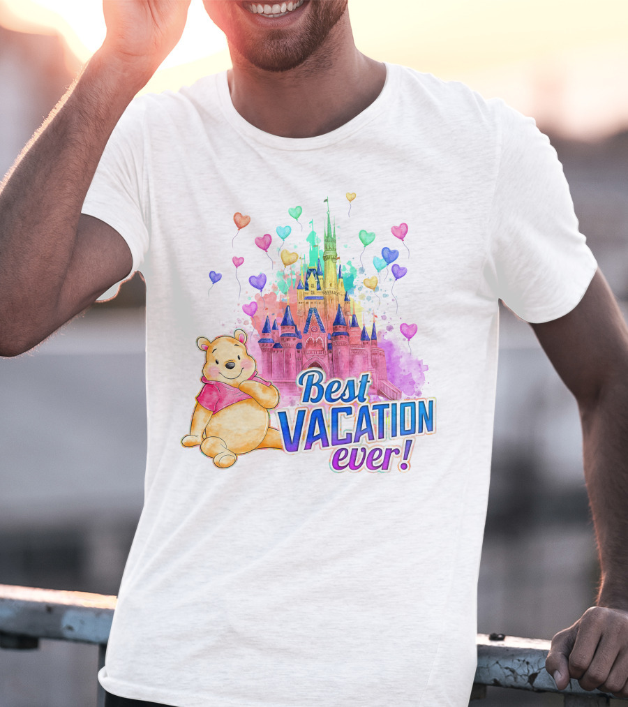 Best Vacation Ever Pooh Castle Balloons T-Shirt