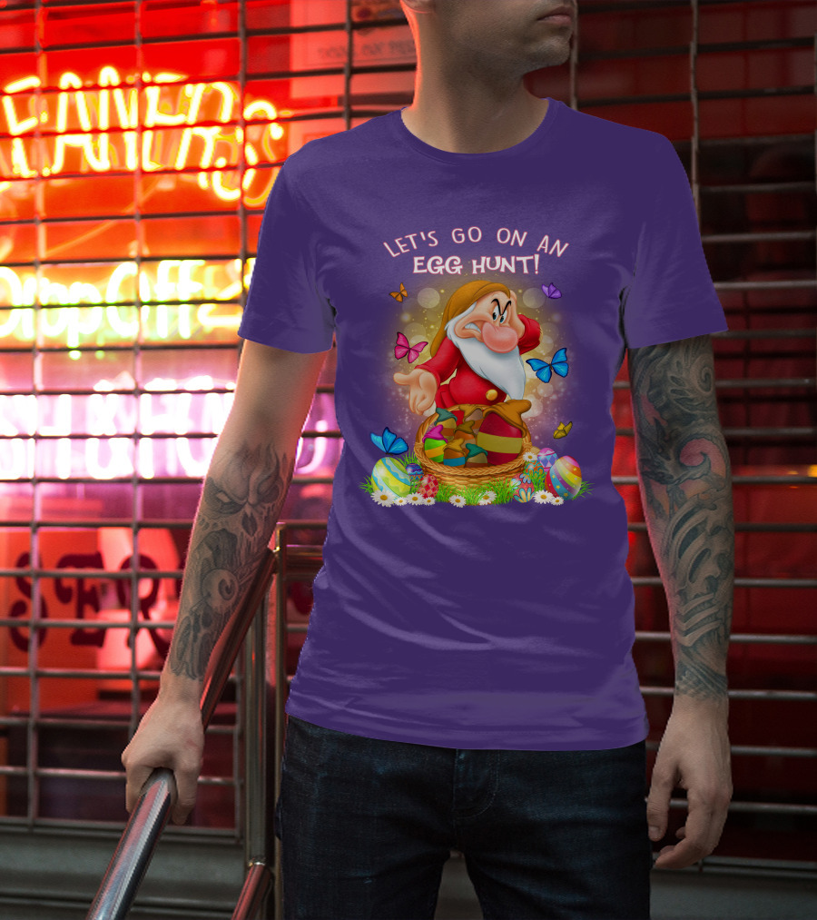 Let's Go On An Egg Hunt Grumpy Butterflies Easter Basket T-Shirt