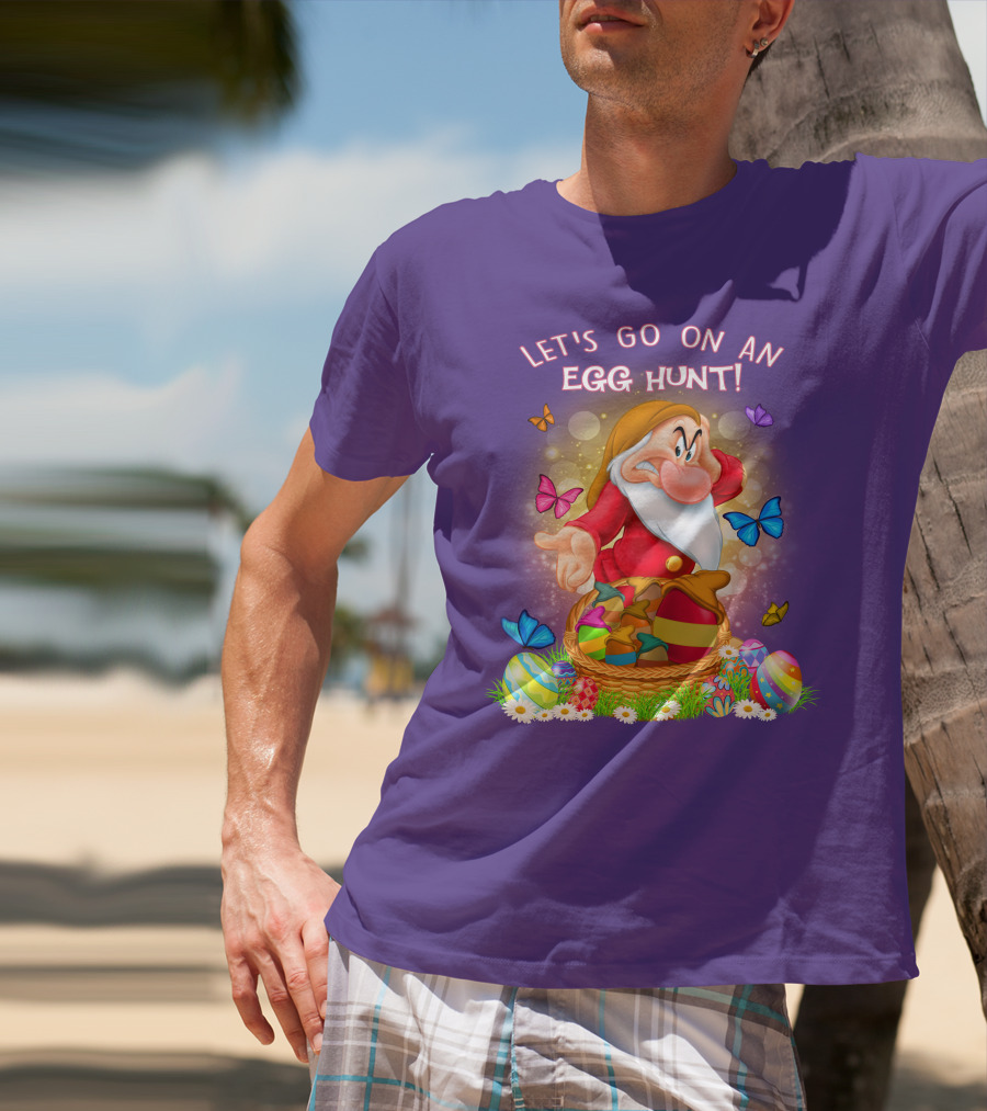 Let's Go On An Egg Hunt Grumpy Butterflies Easter Basket T-Shirt