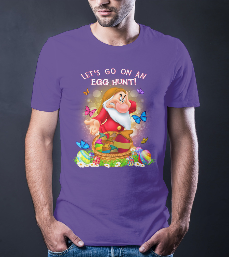 Let's Go On An Egg Hunt Grumpy Butterflies Easter Basket T-Shirt