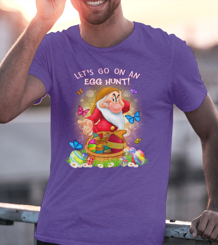 Let's Go On An Egg Hunt Grumpy Butterflies Easter Basket T-Shirt