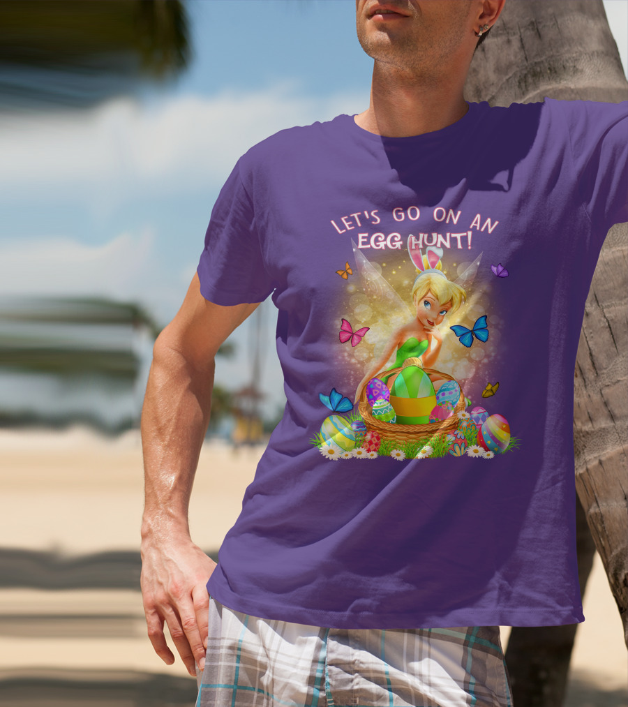 Let's Go On An Egg Hunt Tinkerbell Basket Butterflies T-Shirt