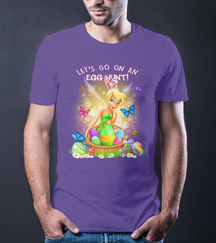 Let's Go On An Egg Hunt Tinkerbell Basket Butterflies T-Shirt