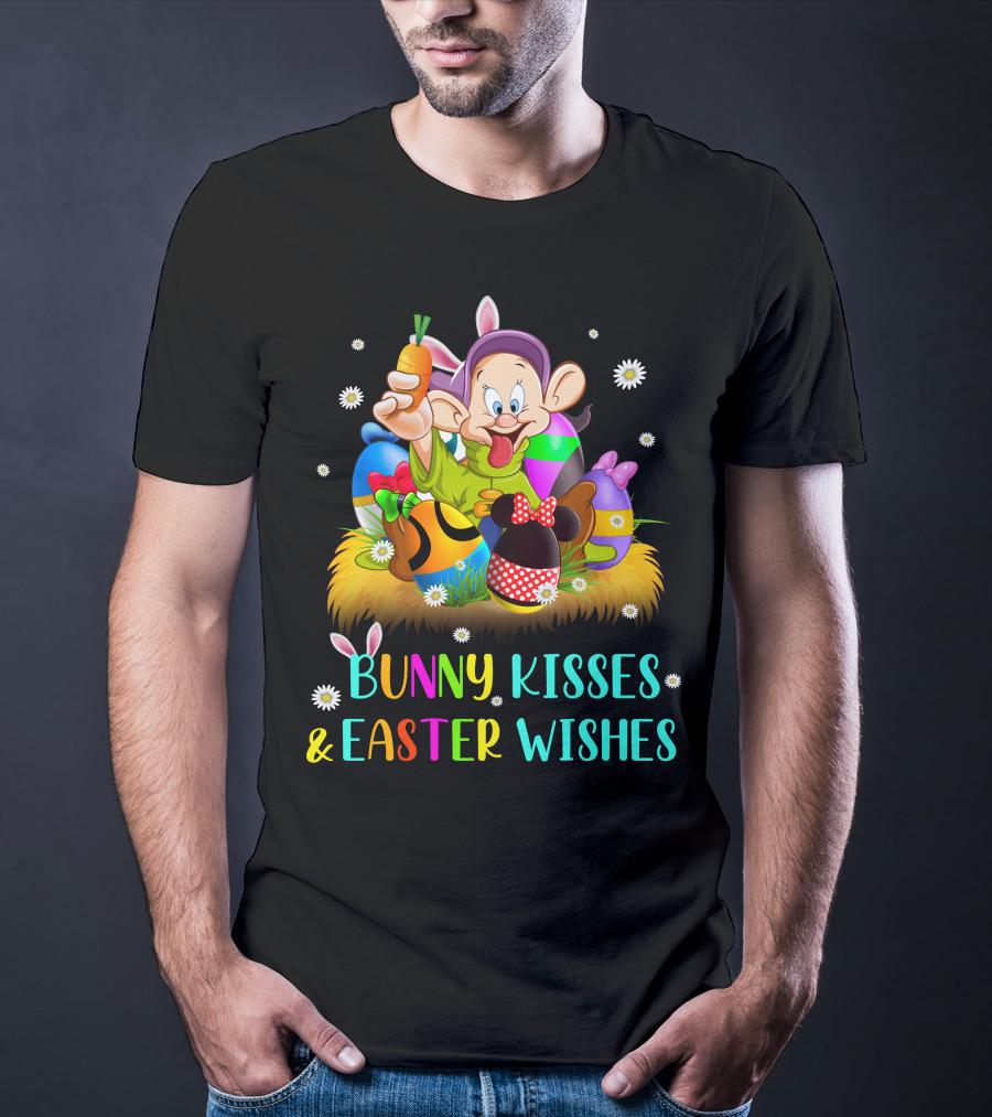 Bunny Kisses & Easter Wishes Dopey Character Easter Eggs Carrot T-Shirt