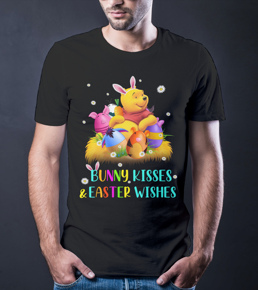 Bunny Kisses & Easter Wishes Pooh Egg Hunt Celebration T-Shirt