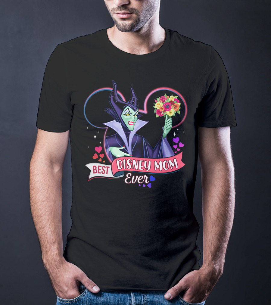 Best Disney Mom Ever Maleficent Holding Flowers T-Shirt
