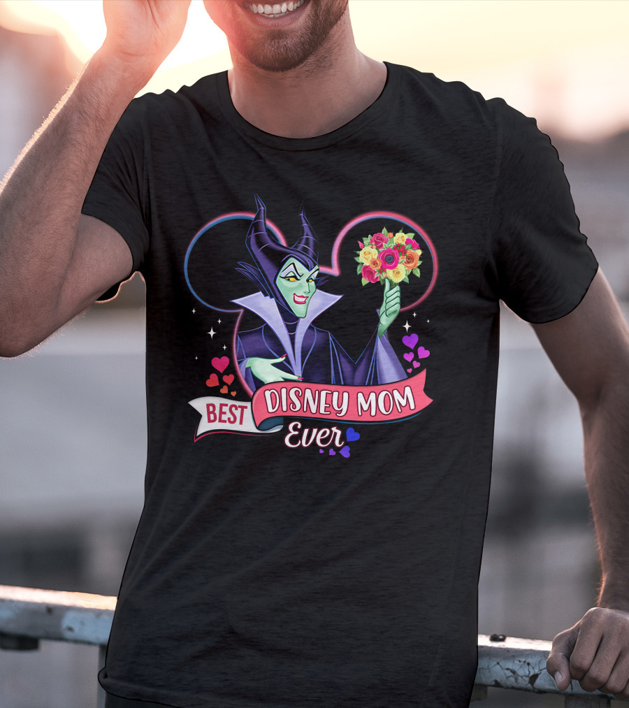Best Disney Mom Ever Maleficent Holding Flowers T-Shirt