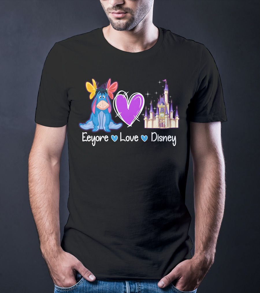 Eeyore Love Disney Heart Castle T-Shirt