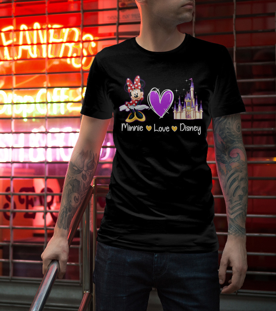 Minnie Love Disney Castle Heart T-Shirt