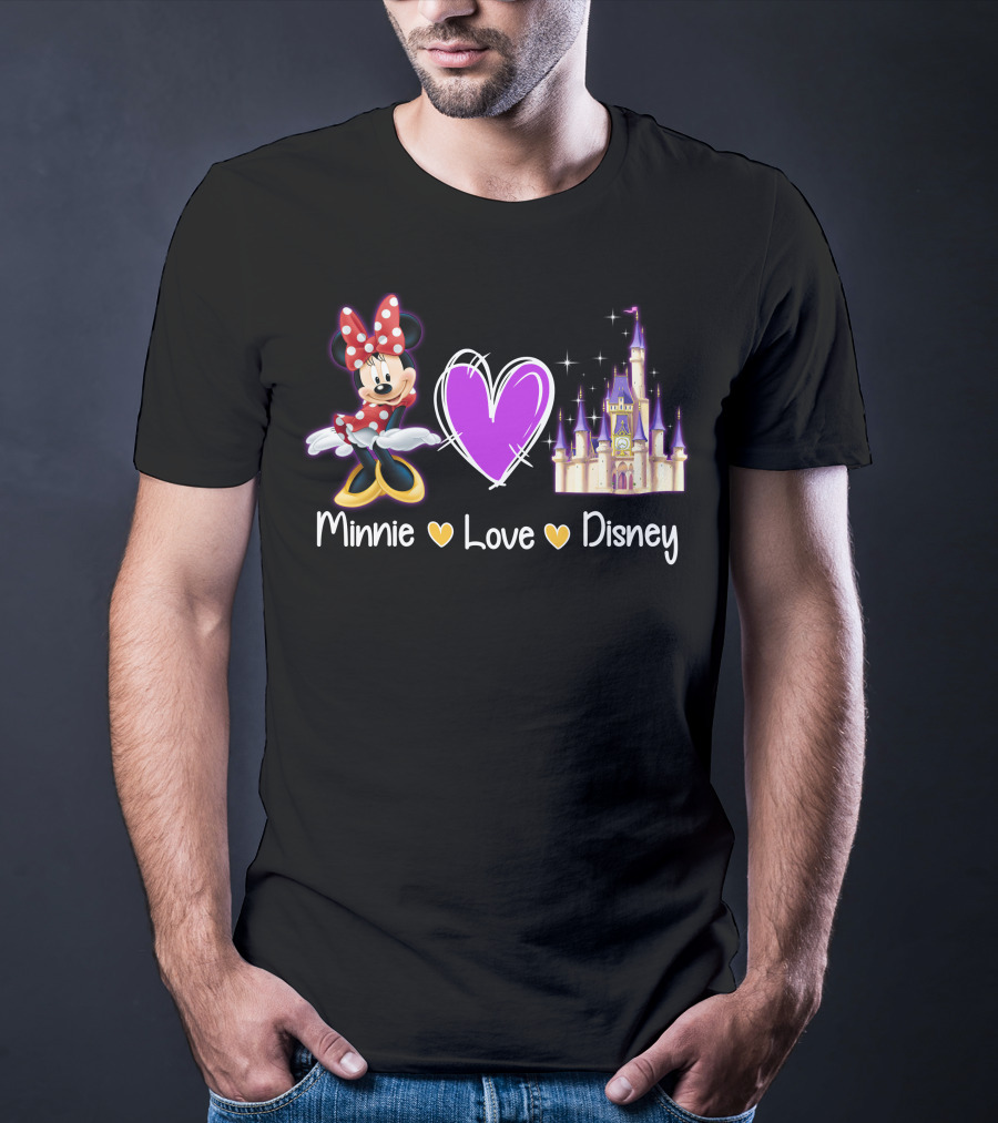 Minnie Love Disney Castle Heart T-Shirt