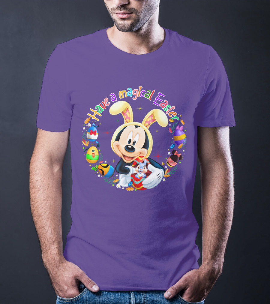 Have A Magical Easter Mickey Mouse With Bunny Ears And Colorful Eggs T-Shirt