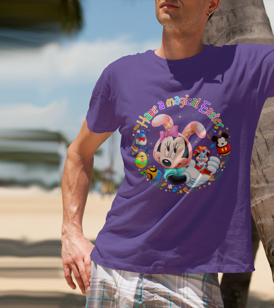 Minnie Mouse Have A Magical Easter With Easter Eggs And Flowers T-Shirt