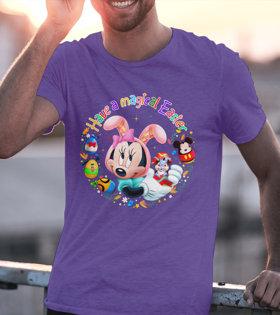 Minnie Mouse Have A Magical Easter With Easter Eggs And Flowers T-Shirt